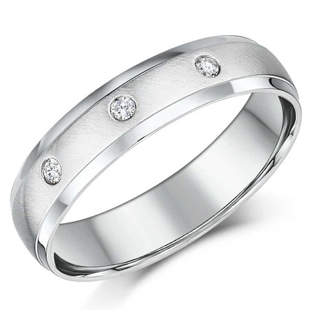 His & Hers 4&5mm 9ct white gold diamond Wedding Rings - White Gold at Elma UK Jewellery