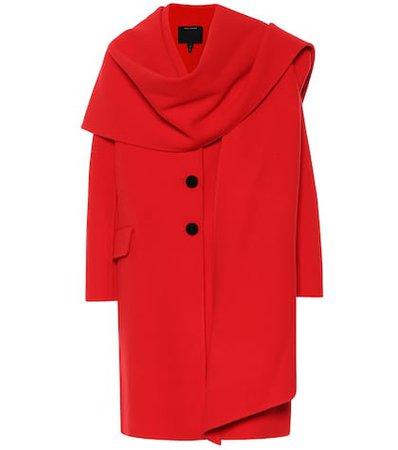Shawl-collar wool-blend coat