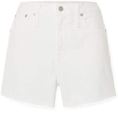 The Perfect Vintage Frayed Denim Shorts - White