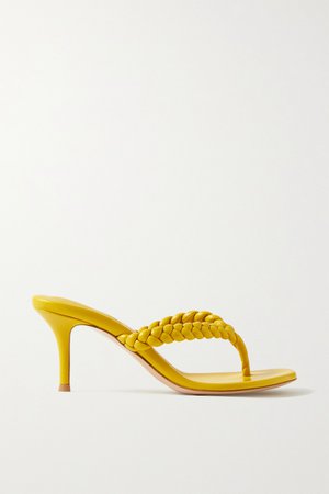 Mustard Tropea 70 braided leather sandals | Gianvito Rossi | NET-A-PORTER