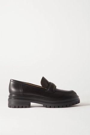 Black Leather loafers | Gianvito Rossi | NET-A-PORTER