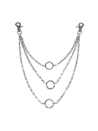 silver three ringed necklace