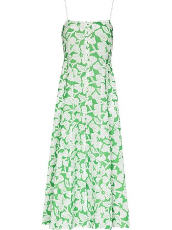 Three Graces Oonagh floral-embroidered Midi Dress - Farfetch