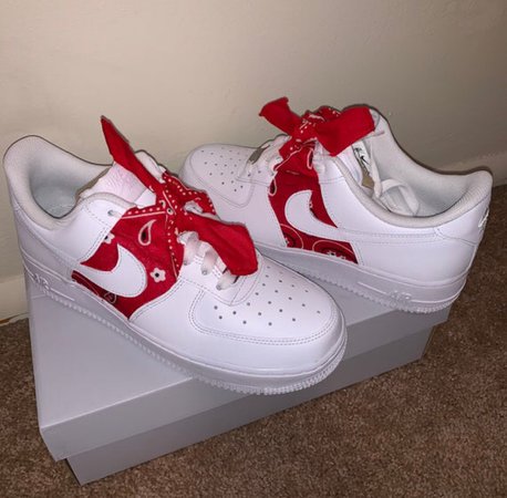 red Nike Air Force 1 shoes