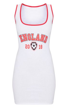PRETTYLITTLETHING ENGLAND FOOTBALL BODYCON DRESS