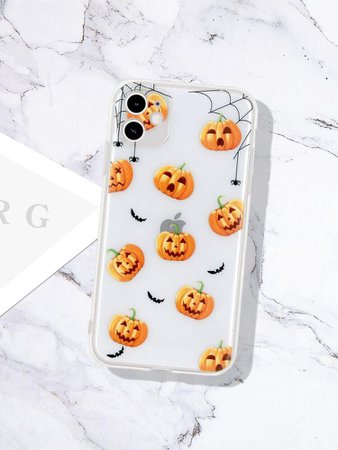 Halloween Pumpkin Clear iPhone Case | SHEIN USA