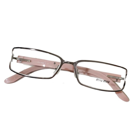 miu miu vintage small square metal eye glasses acc