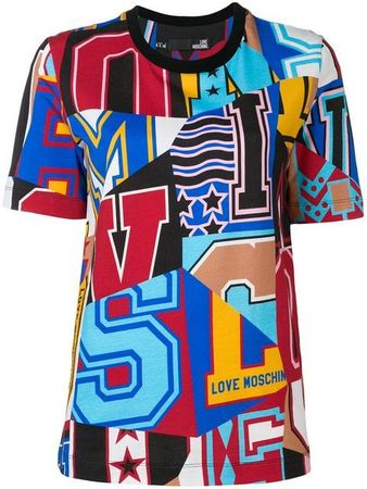 Love Moschino logo print T-shirt $146 - Buy Online - Mobile Friendly, Fast Delivery, Price