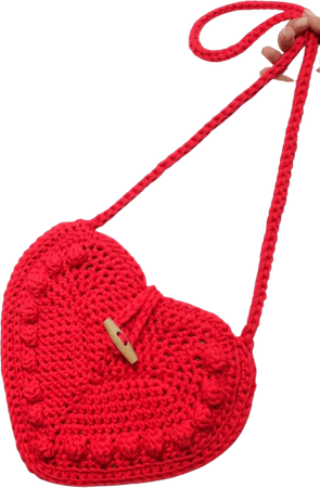 red heart crochet bag