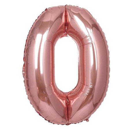 40" Blush Mylar Foil Number Helium Balloons - 0 | TableclothsFactory