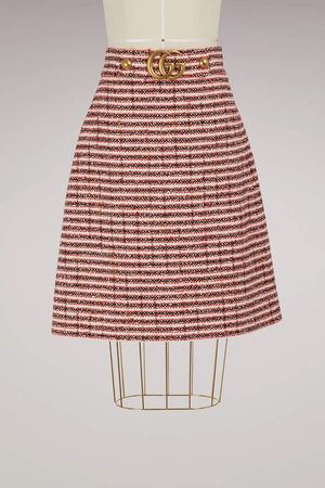 Striped tweed skirt