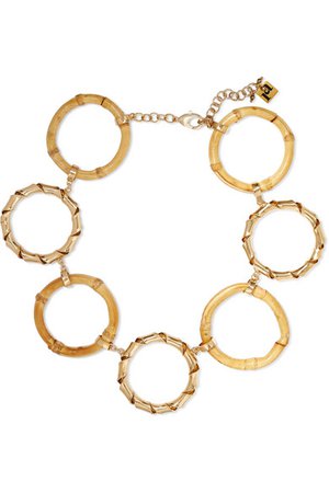 Rosantica | Mamba gold-tone bamboo necklace | NET-A-PORTER.COM