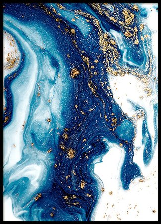 Blue and Gold Swirl No2