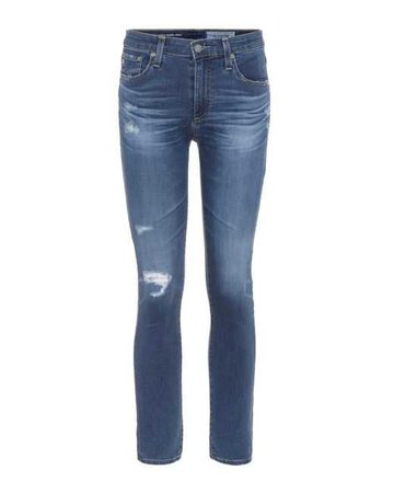 Lyst - Ag Jeans The Farrah High-waisted Skinny Jeans in Blue