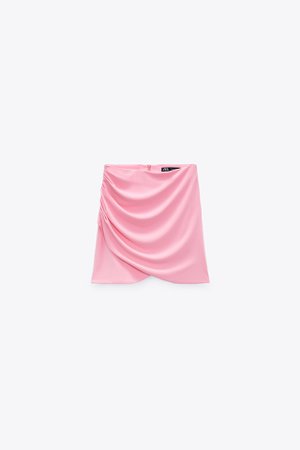 Zara + Draped Short Skirt