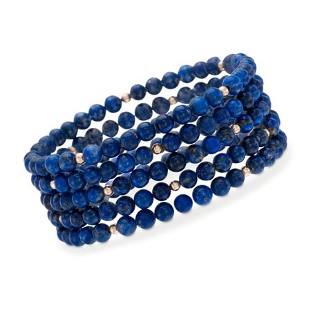 Ross-Simons Blue Lapis Jewelry Set Of Five Beaded Bracelets