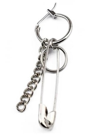Safety Pin & Chain Earring | Attitude Clothing