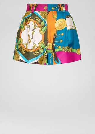 Versace Barocco Rodeo Print Silk Shorts for Women | Official Website