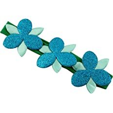 Goody Girls Trolls Poppy Flower Sparkle Headwrap Green with Blue Flowers (Pack of 3) : Toys & Games