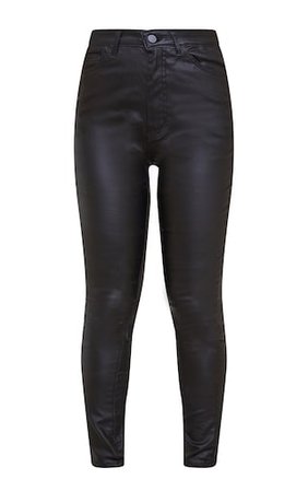 Black 5 Pocket Coated Skinny Jean | Denim | PrettyLittleThing USA