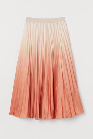 Pleated Skirt - Orange/dip-dyed - Ladies | H&M CA