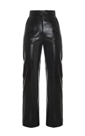 GEORGE KEBURIA Straight-leg Vinyl Pant In Black