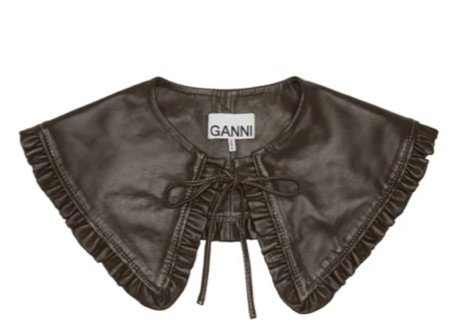 ganni brown leather detachable collar