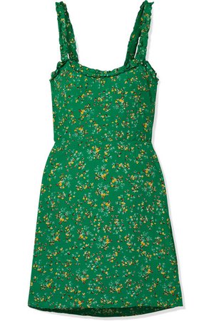 Faithfull The Brand | Esther ruffle-trimmed floral-print crepe mini dress | NET-A-PORTER.COM