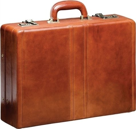 Mancini Luxurious Italian Leather Expandable Attache Case 95865 Business Collection