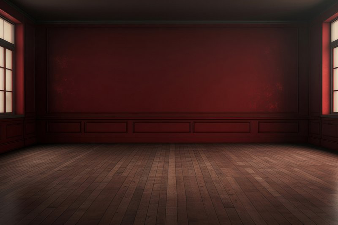 dark red bedroom