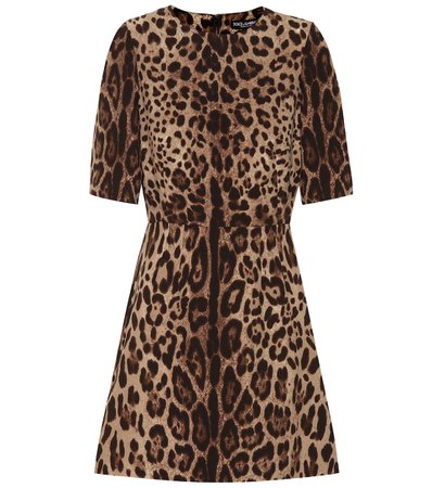 Leopard-Print Wool-Crêpe Dress - Dolce & Gabbana | Mytheresa