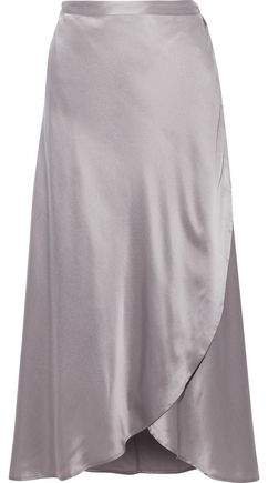 Dahoma Silk-charmeuse Midi Wrap Skirt