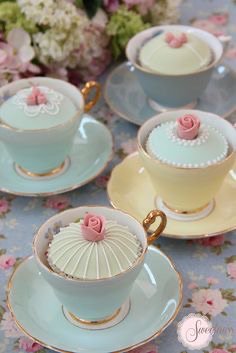 tea set cakes