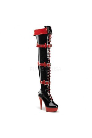 black red thigh high boots - Google Search