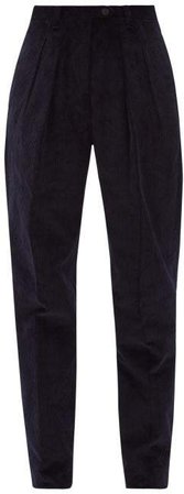 The Husband Cotton Corduroy Trousers - Womens - Navy