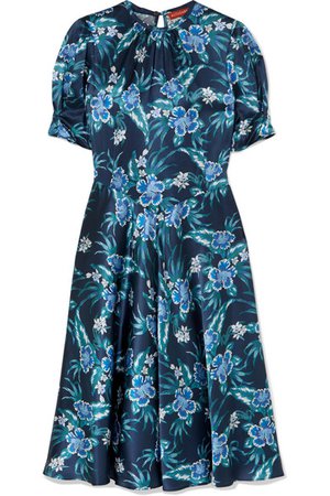 Altuzarra | Adeline floral-print stretch-silk satin midi dress | NET-A-PORTER.COM