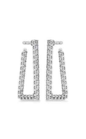 Signature 18k White Gold Diamond Hoop Earrings By Hearts On Fire | Moda Operandi