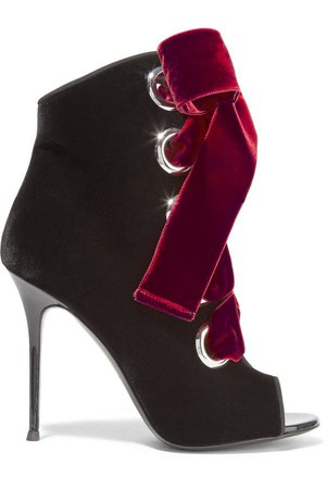 Lace-up velvet ankle boots | GIUSEPPE ZANOTTI | Sale up to 70% off | THE OUTNET