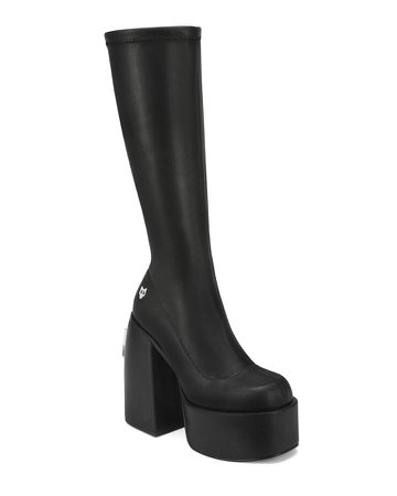*clipped by @luci-her* Naked Wolfe Spice Black Leather Calf Boots