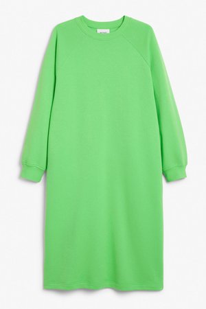 Midi sweater dress - Bright green - Midi dresses - Monki WW