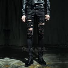 guy black pants with chain