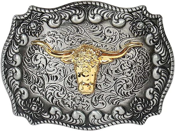 Amazon.com: Long Horn Bull Western Belt Buckle : Clothing, Shoes & Jewelry
