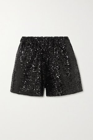 Black Rosana sequined tulle shorts | In The Mood For Love | NET-A-PORTER