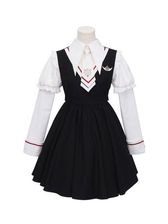 Madhouse Authorized Card Captor Sakura Fake Two-piece Black Lolita Dress OP