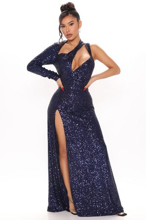 Midnight Sky Sequin Maxi Dress - Navy, Dresses | Fashion Nova