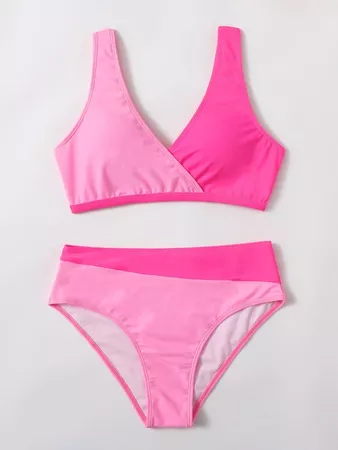 Colorblock Bikini Swimsuit | ROMWE USA