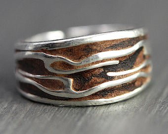Sterling and Tree Bark Jewelry