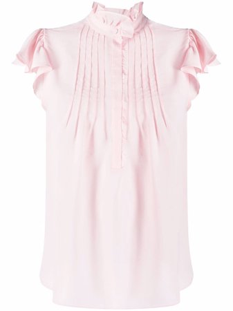 Shop TWINSET ruffled cap-sleeve blouse with Express Delivery - FARFETCH