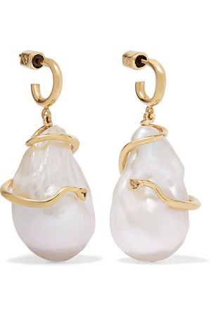 Meadowlark | Medusa 9-karat gold pearl earrings | NET-A-PORTER.COM