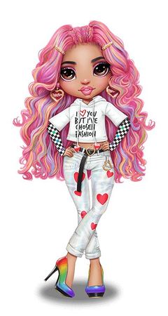 Rainbow High Doll Pink Hearts Pants